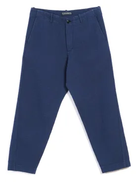 TRYGVE | Wide Cut Cropped Trousers | Blue