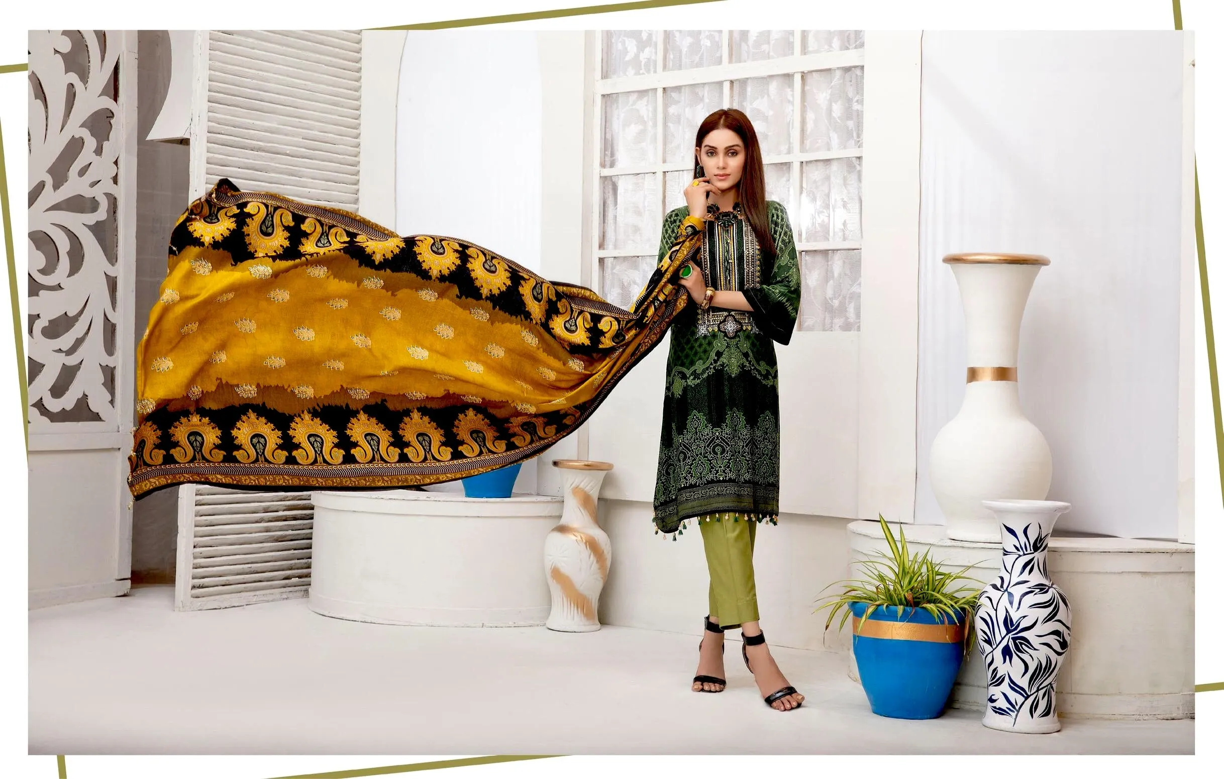 Amna Sohail by Tawakkal · Dilara Linen Print Collection – D-1988