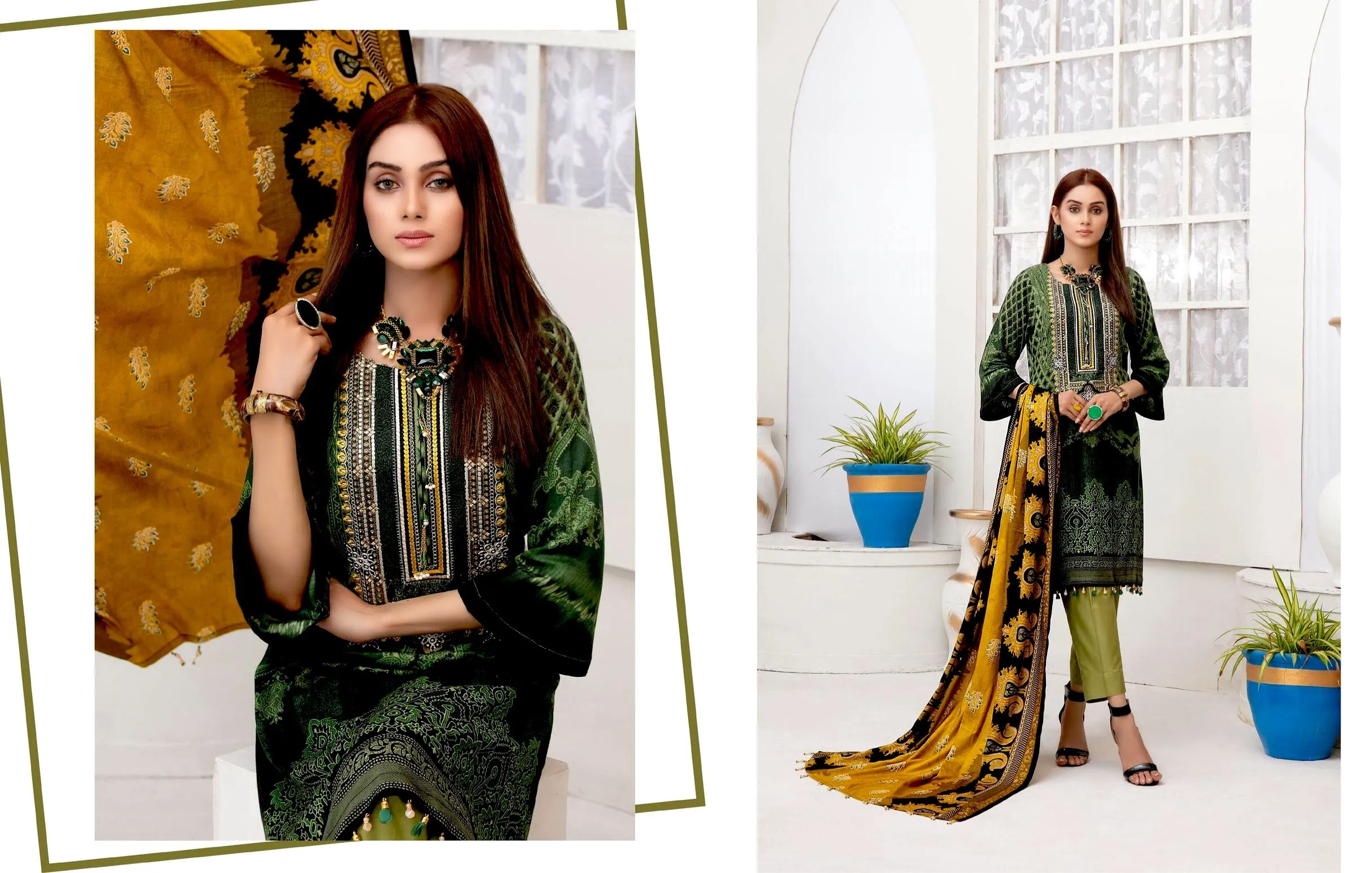 Amna Sohail by Tawakkal · Dilara Linen Print Collection – D-1988