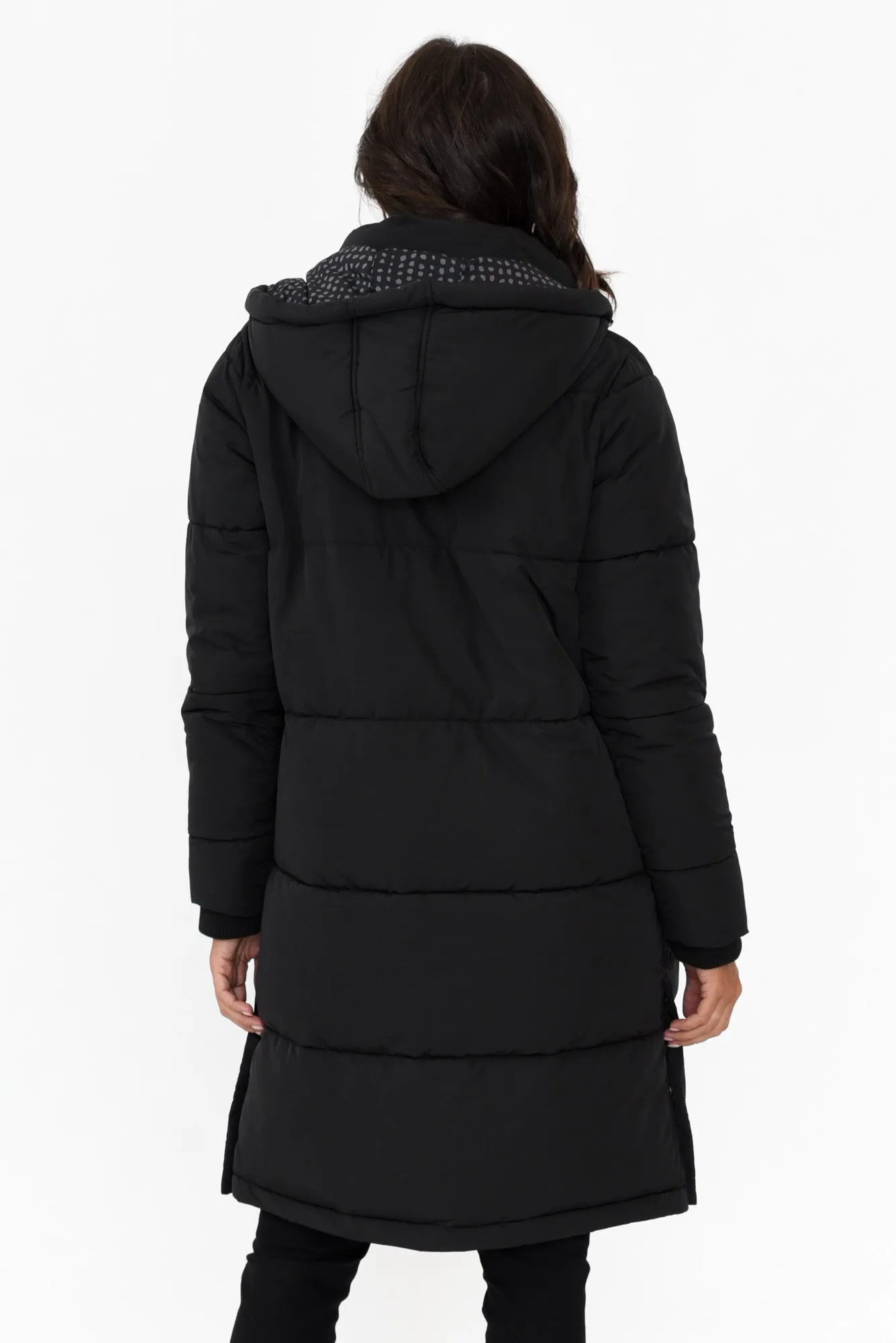 Camelia Black Puffer Jacket