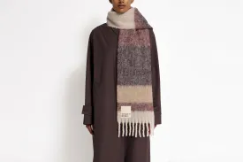 Coll Stripe Mohair Blend Scarf - Chocolate Mix