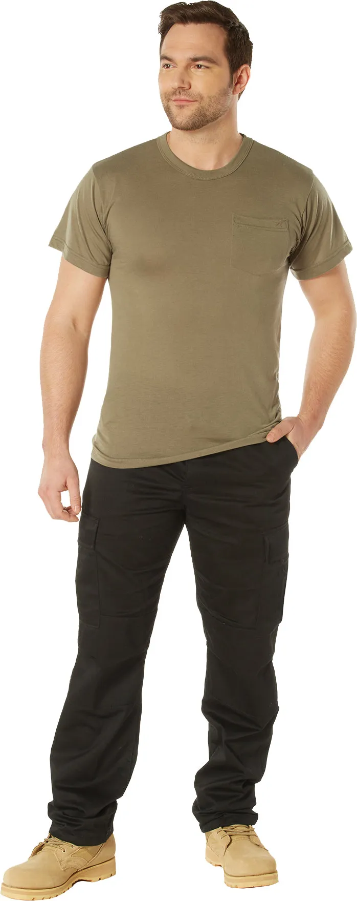 Coyote Brown Moisture Wicking Pocket T-Shirt