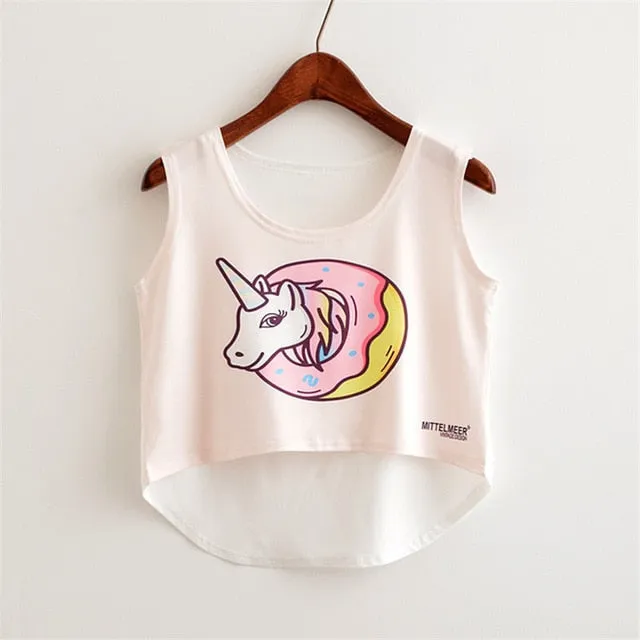 Cute Food Printed Harajuku Crop Top Shirt