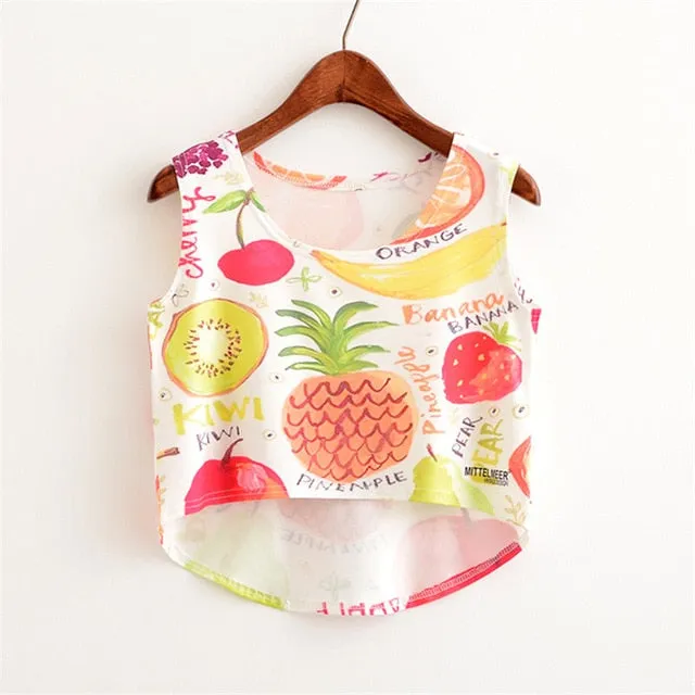 Cute Food Printed Harajuku Crop Top Shirt