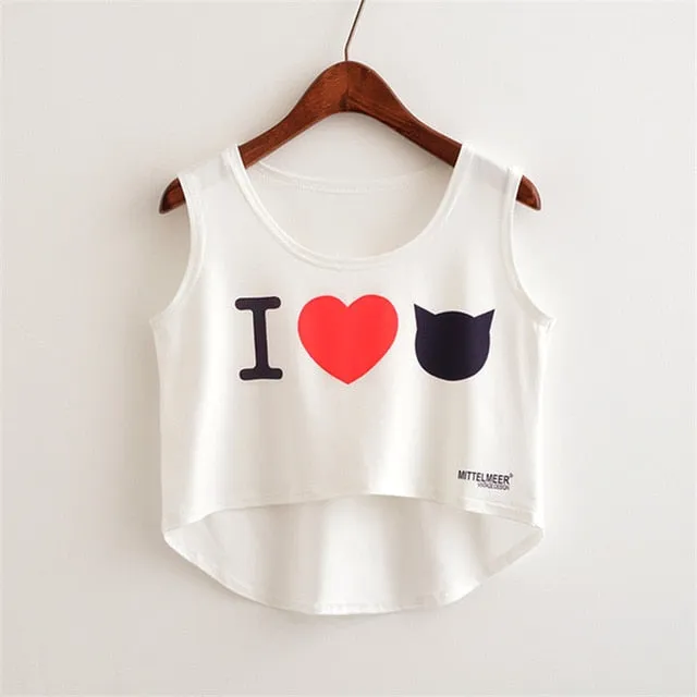 Cute Food Printed Harajuku Crop Top Shirt