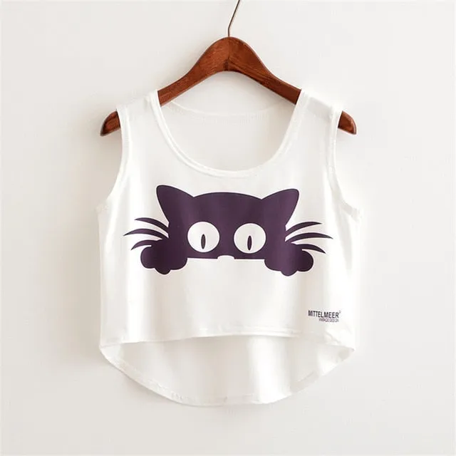 Cute Food Printed Harajuku Crop Top Shirt