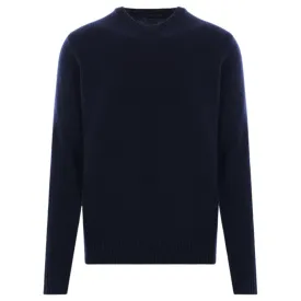 Denim Wool Cashmere Knit Crewneck Sweater