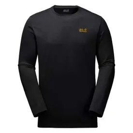 Jack Wolfskin Essential Longsleeve T-Shirt for Men - Black