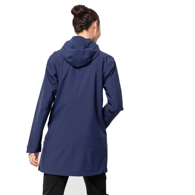 Jack Wolfskin JWP Pack & Go Long Women's Coat - Lapiz Blue - SIZE XS