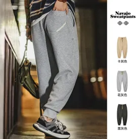 Men's Retro Navajo Drawstring Sweatpants - Heavyweight Padded Sports Trousers