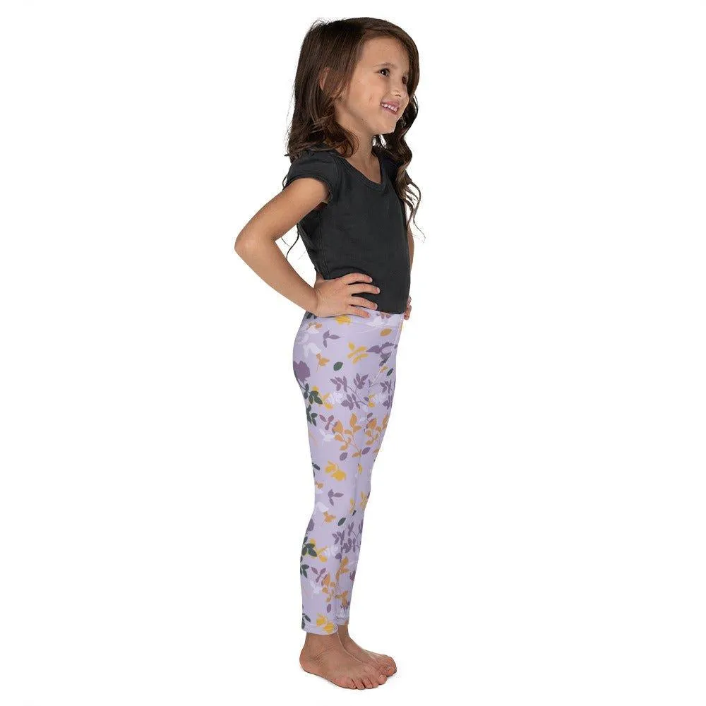 Purple Floral Kid's Leggings