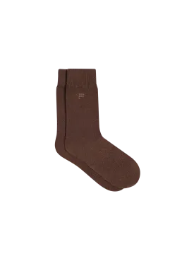 Recycled Cashmere Socks—chestnut brown