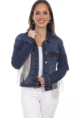 Scully Leathers Women's Denim Fringe Jacket