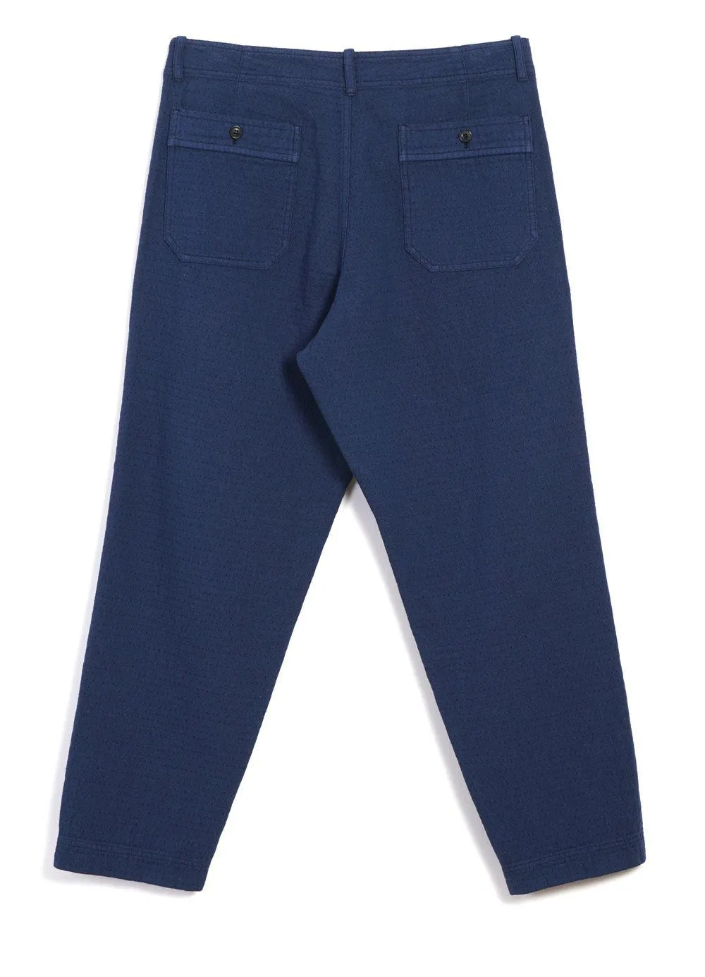 TRYGVE | Wide Cut Cropped Trousers | Blue