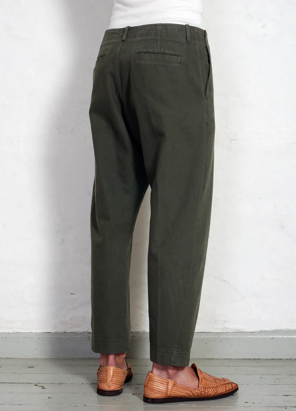 TRYGVE | Wide Cut Cropped Trousers | Rosemary