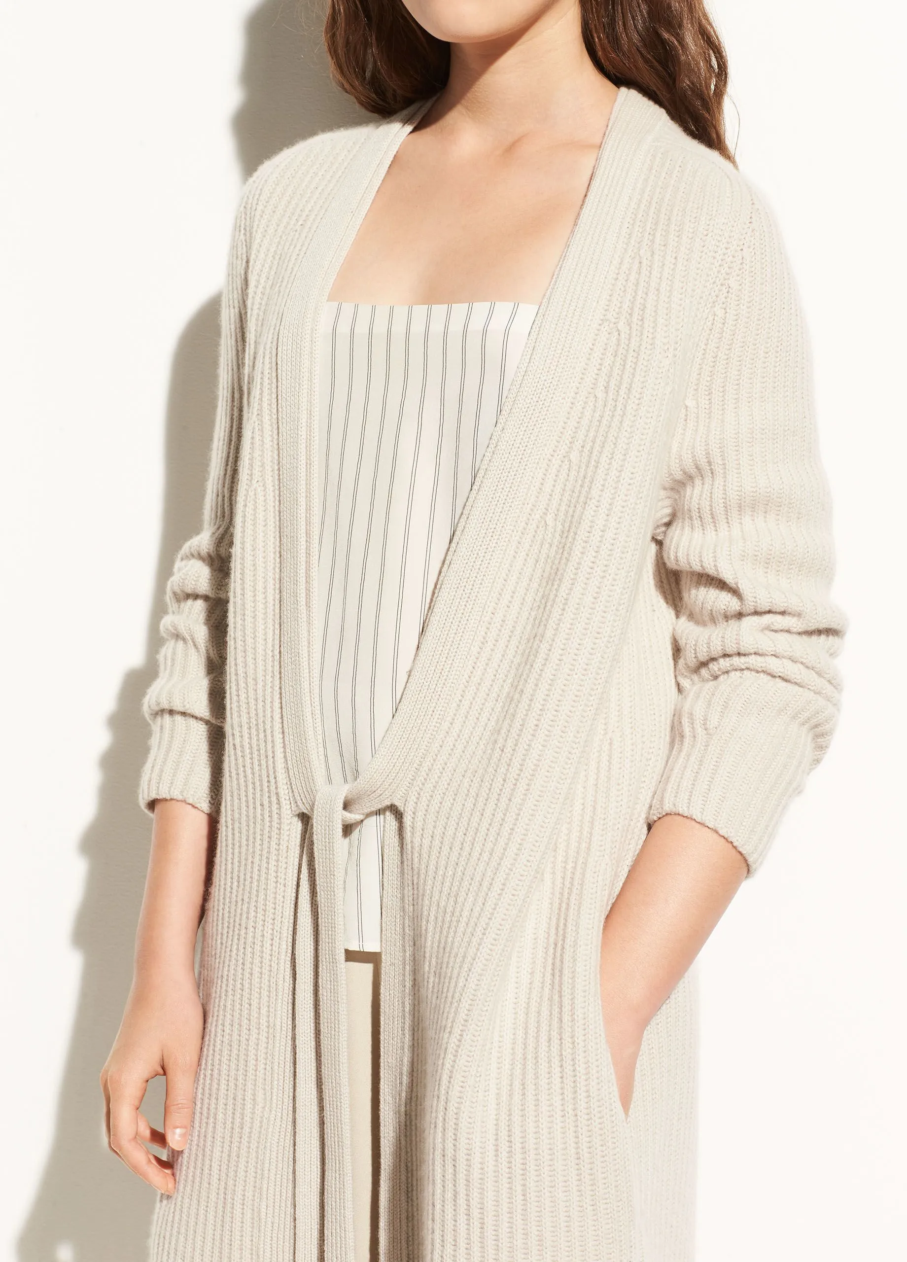 Vince - Saddle Shoulder Wool and Cashmere Cardigan