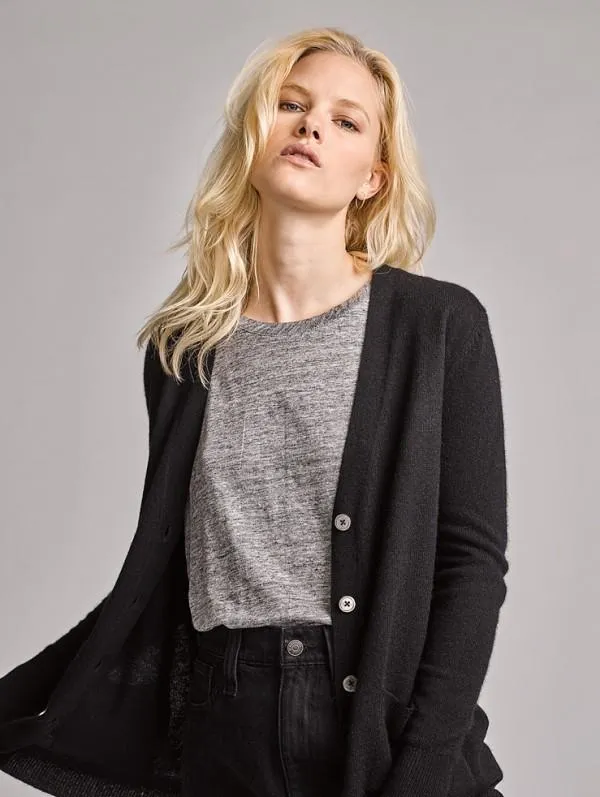 White   Warren -  Essential Cashmere Boyfriend Cardigan