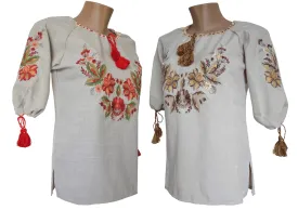 Women's embroidered shirt with embroidery on the chest in Ukrainian style